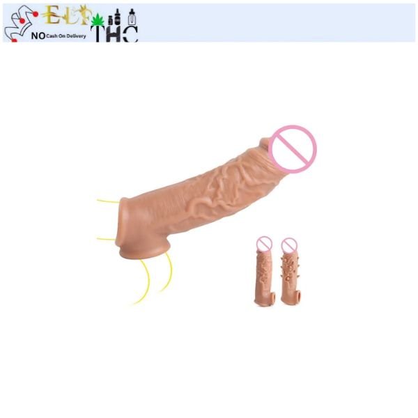 Realistic sleeves in natural brown color condom